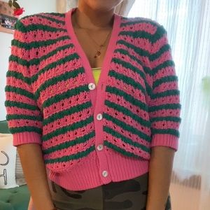 Zara knit cardigan 💚💗